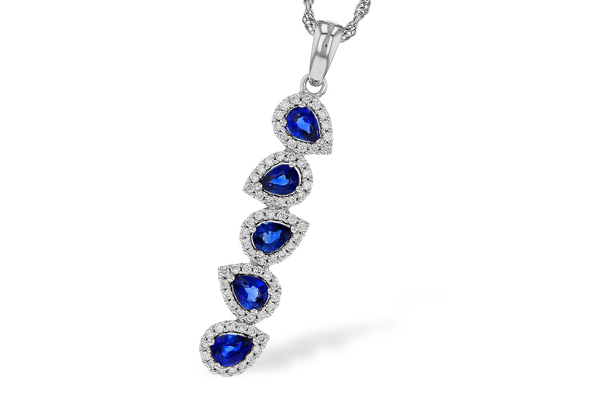C320-81175: NECKLACE .95 TW SAPPHIRE 1.19 TGW