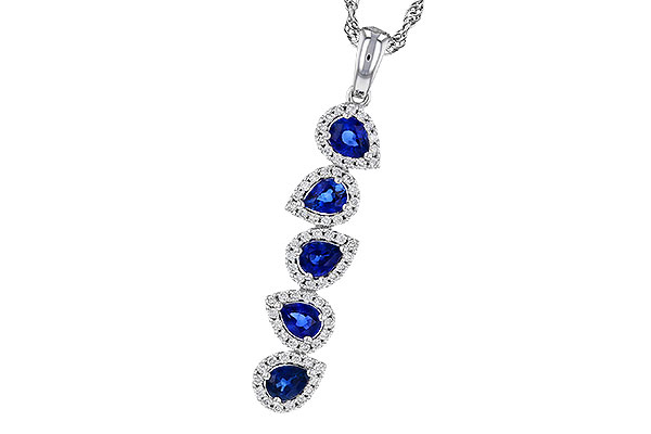 C320-81175: NECKLACE .95 TW SAPPIRE 1.19 TGW