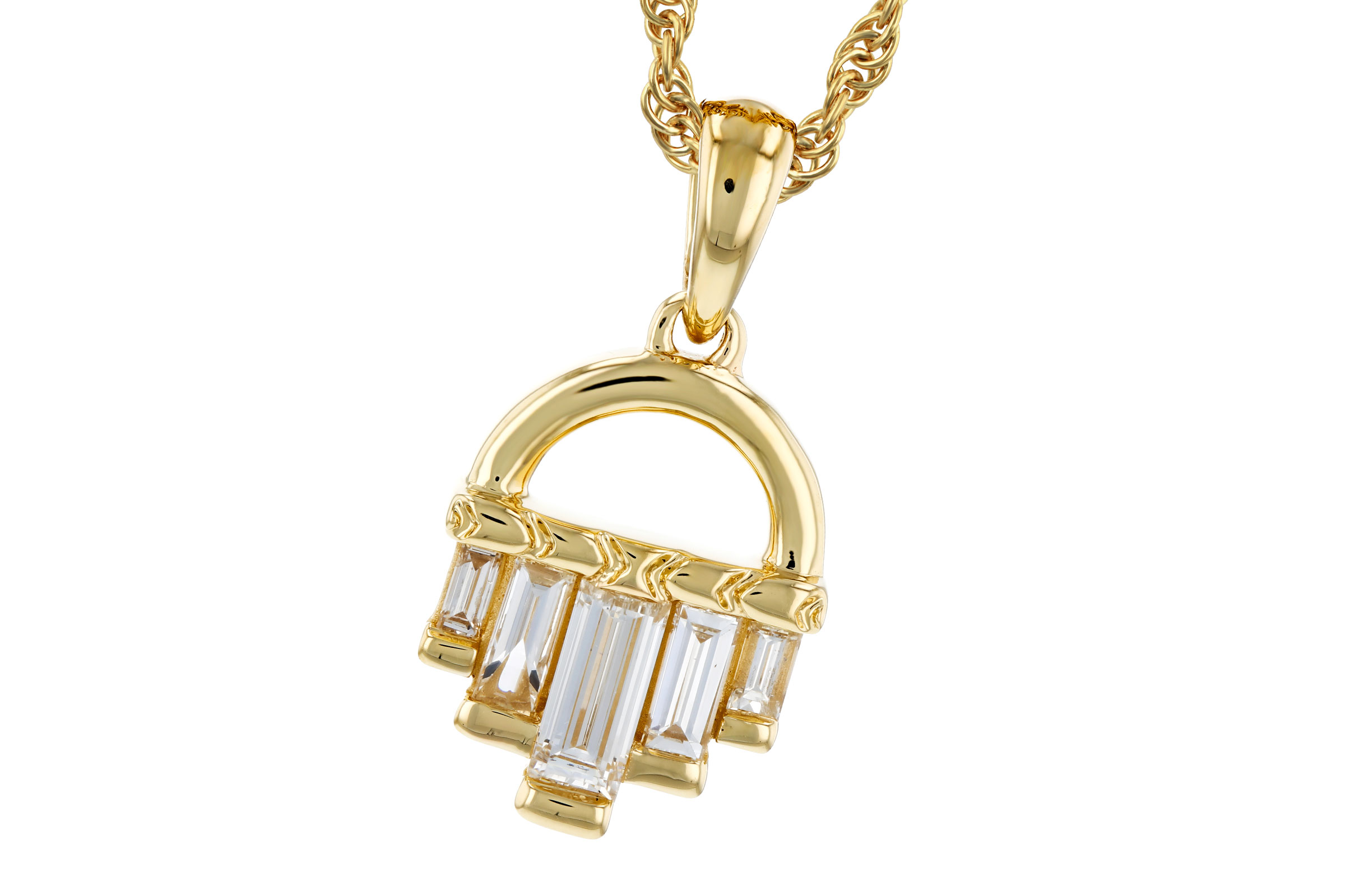 C321-65666: NECKLACE .46 TW BAGUETTE DIAMONDS