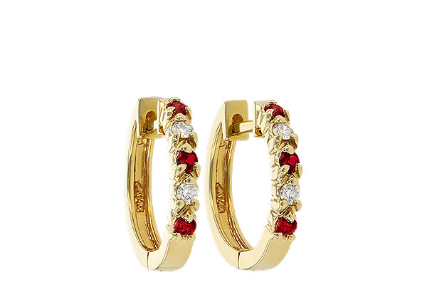 D047-12020: EARRINGS .17 RUBY .26 TGW