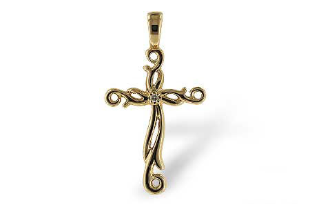 D052-58402: CROSS PENDANT .01 BR