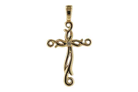 D052-58402: CROSS PENDANT .01 BR