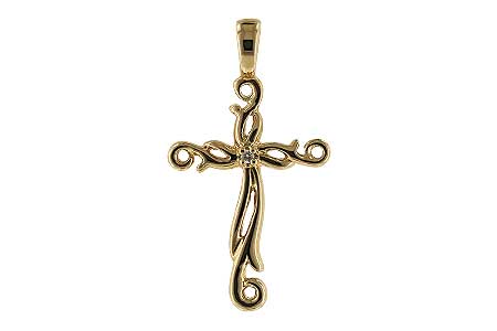 D052-58402: CROSS PENDANT .01 BR