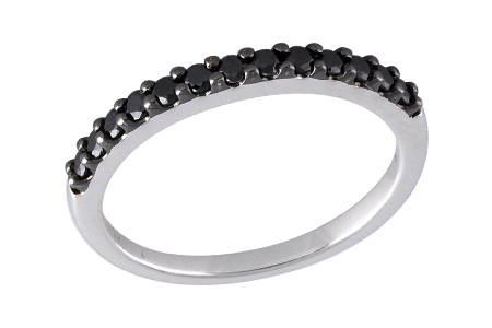 D231-66611: LDS WED RG .29 BLK DIAS TW