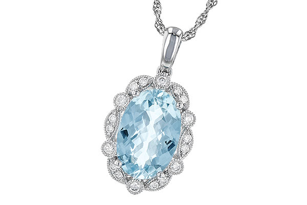 D236-23847: NECKLACE 2.40 AQUA 2.57 TGW (12x8MM AQ)