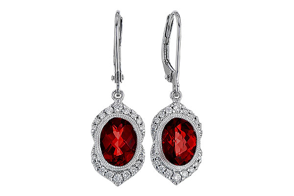 D320-72929: EARRING 3.06 GARNET 3.25 TGW