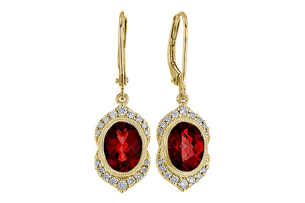 D320-72929: EARRING 3.06 GARNET 3.25 TGW