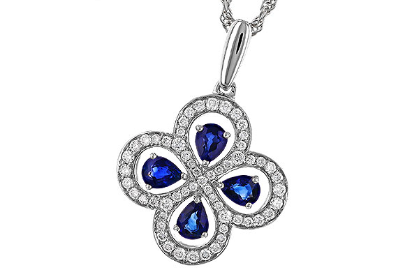 D320-74766: NECKLACE .68 SAPPHIRE TW .96 TGW