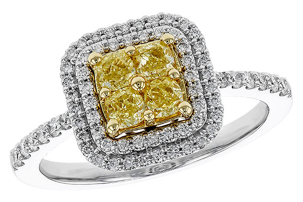 D320-76575: LDS RG .52 FANCY YELLOW DIAMONDS .85 TW