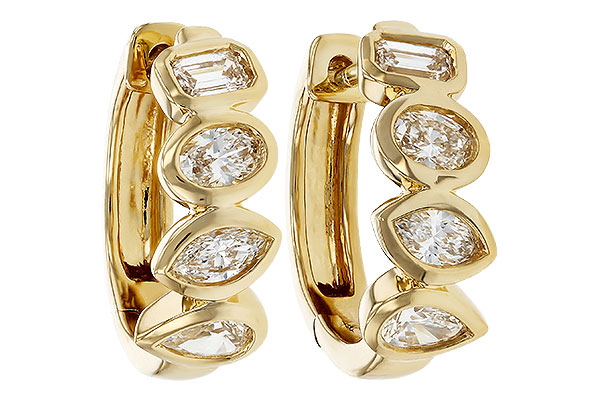 D321-63820: EARRINGS .68 TW FANCY CUT DIAS