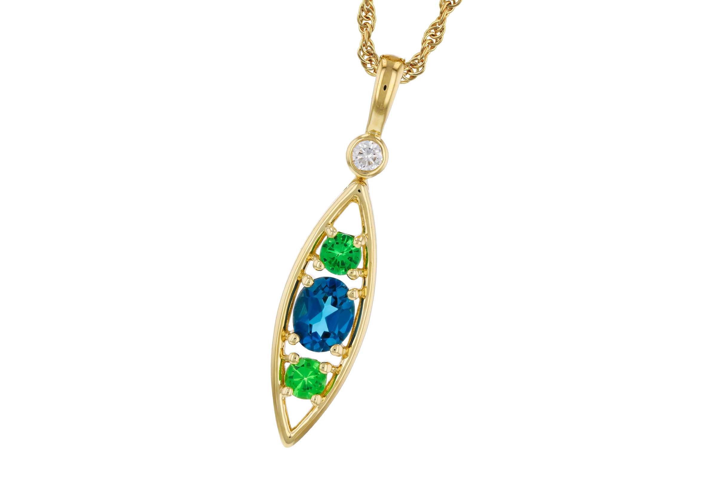 D321-65675: NECKLACE .54 SEMI-PREC (LBT & GR.GT) .58 TGW