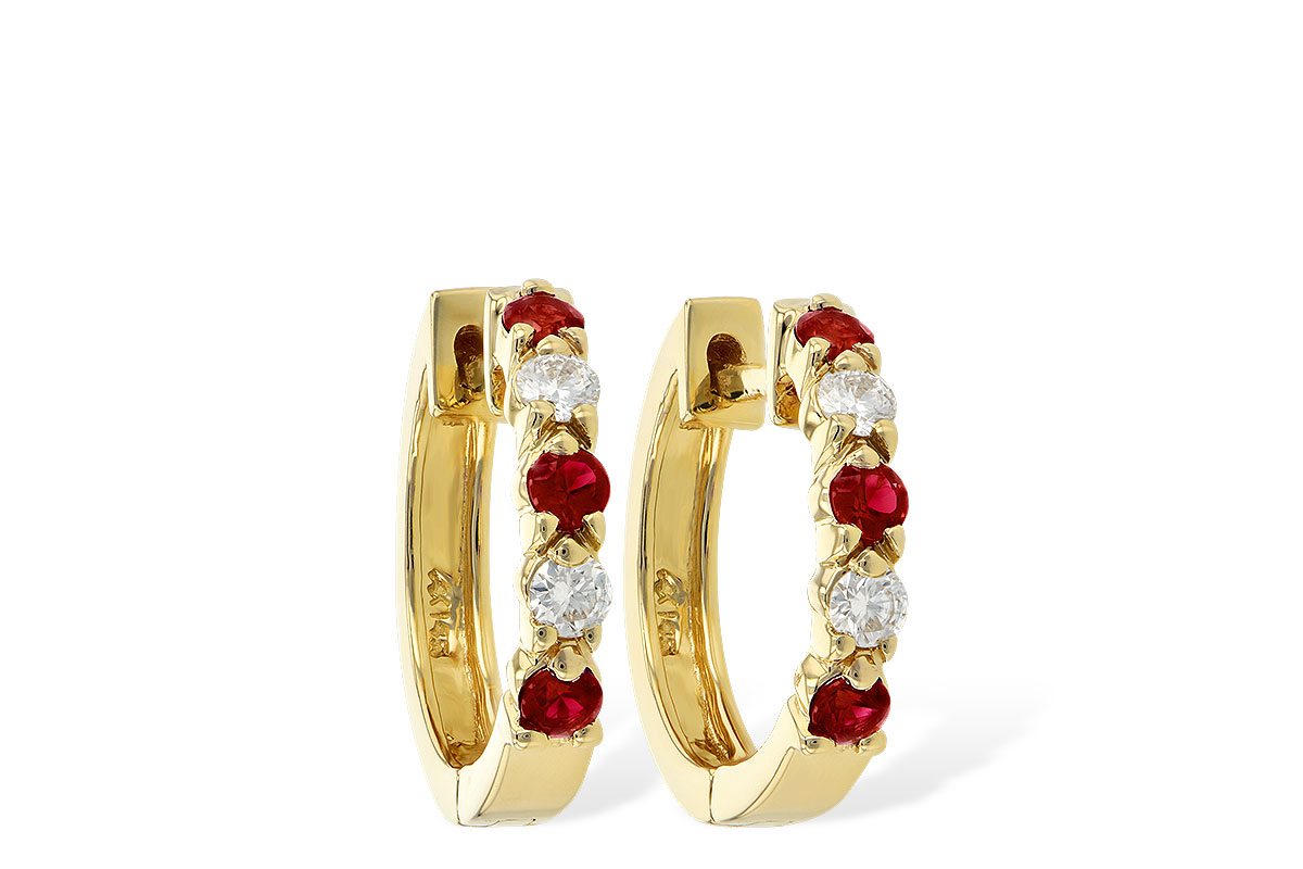 E047-12020: EARRINGS .33 RUBY .52 TGW