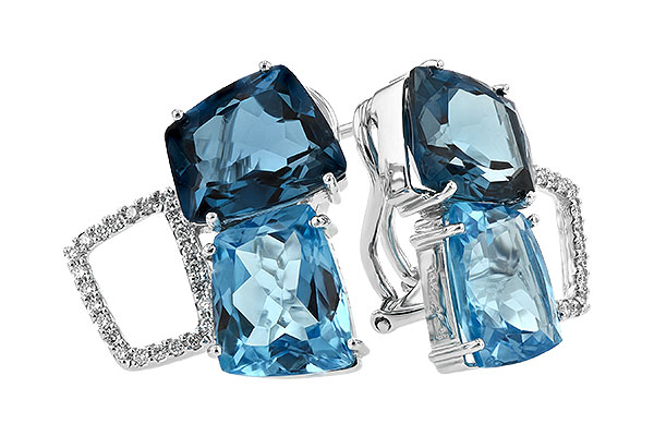 E234-39356: EARR 10.80 BLUE TOPAZ 11.00 TGW