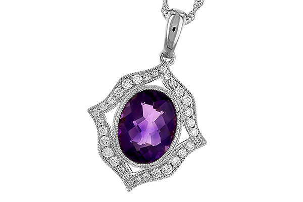 E319-88429: NECKLACE 1.52 AMETHYST 1.70 TGW (9x7 MM AMY)