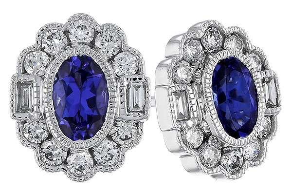 E320-73875: EARRINGS .93 TW TANZANITE 1.40 TGW
