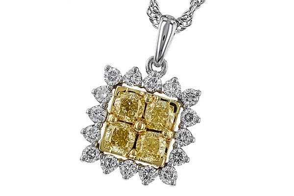 E320-76584: NECK .76 FANCY YELLOW DIAMONDS 1.09 TW