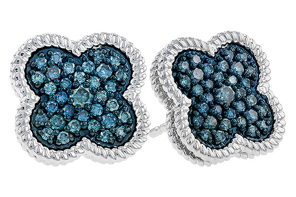 E320-77529: EARRINGS .50 TW BLUE DIAS