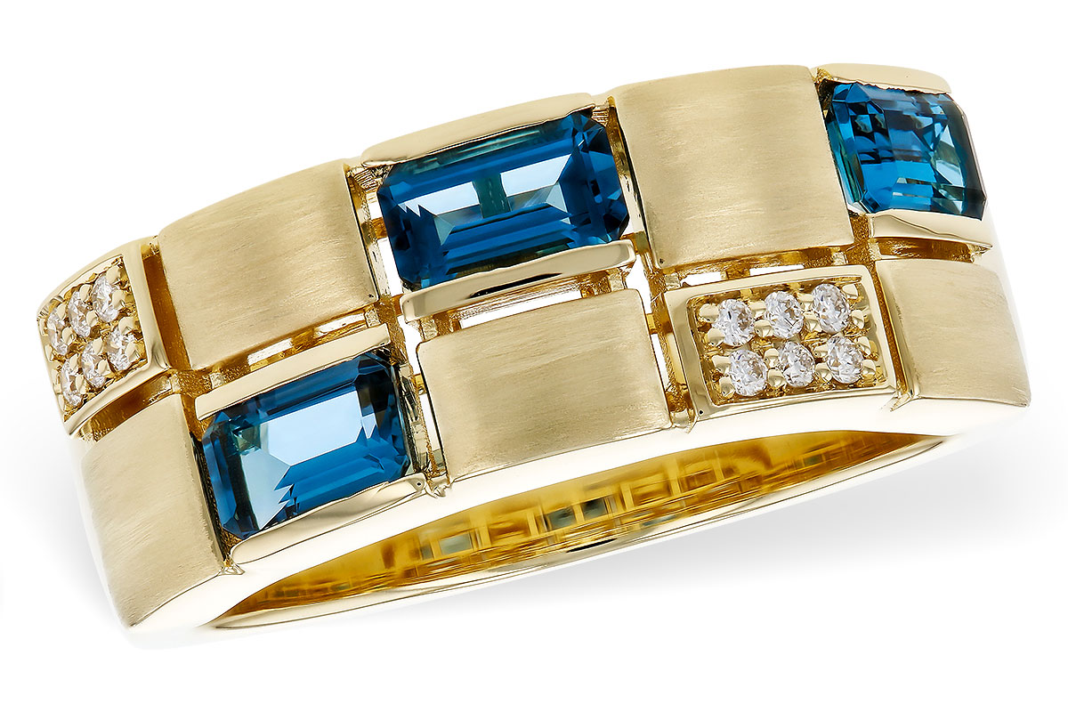 E320-79338: LDS RG .94 LONDON BLUE TOPAZ 1.00 TGW