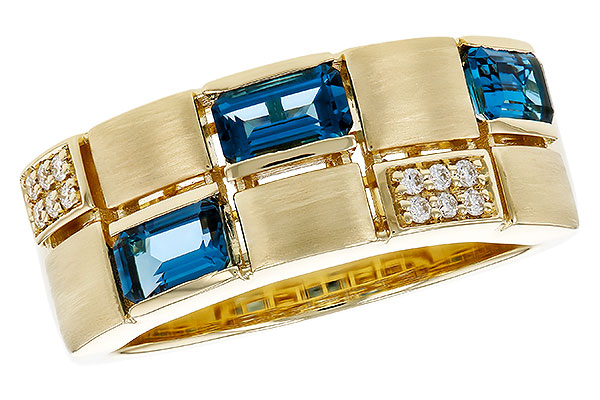 E320-79338: LDS RG .94 LONDON BLUE TOPAZ 1.00 TGW