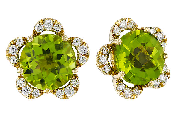 E320-81111: EARRINGS 2.93 PERIDOT 3.10 TGW (7MM RD)