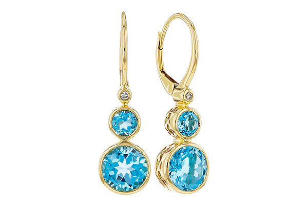 E321-63847: EARR 3.25 TW BLUE TOPAZ 3.27 TGW (4MM/7MM BT)