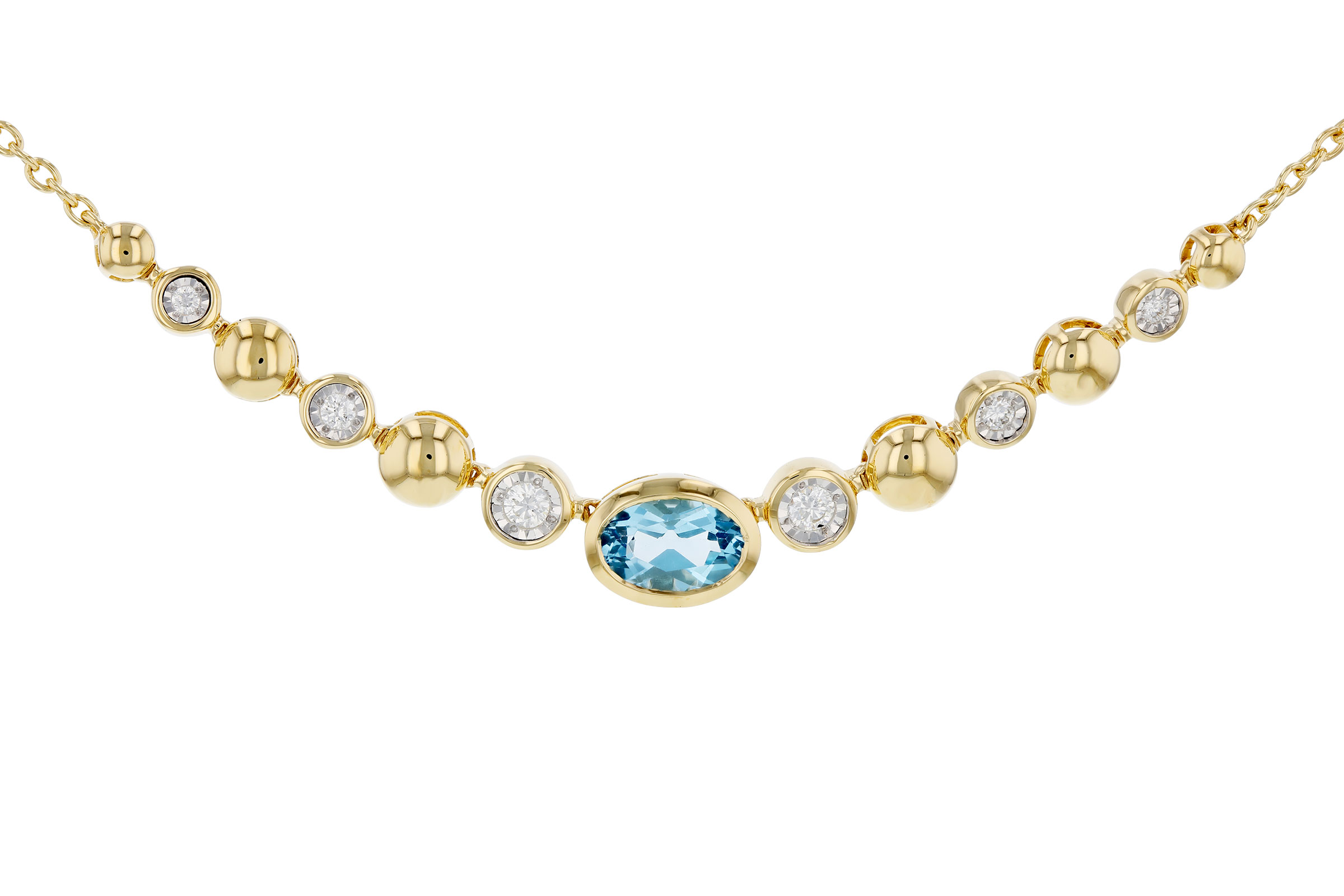 E321-64784: NECKLACE .83 SWISS BLUE TOPAZ .95 TGW (17")