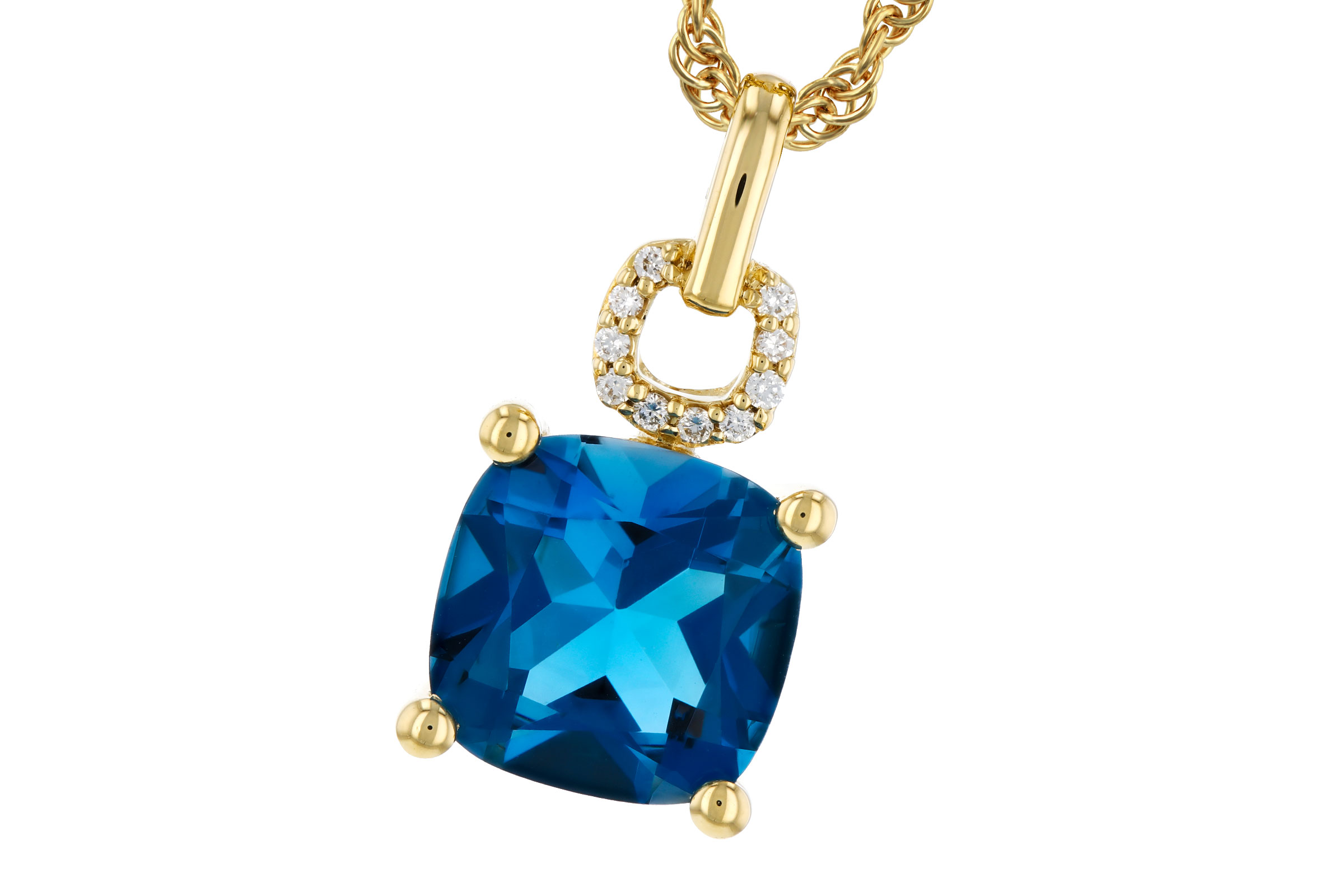 E321-65675: NECK 2.16 LONDON BLUE TOPAZ 2.18 TGW (8MM LBT)