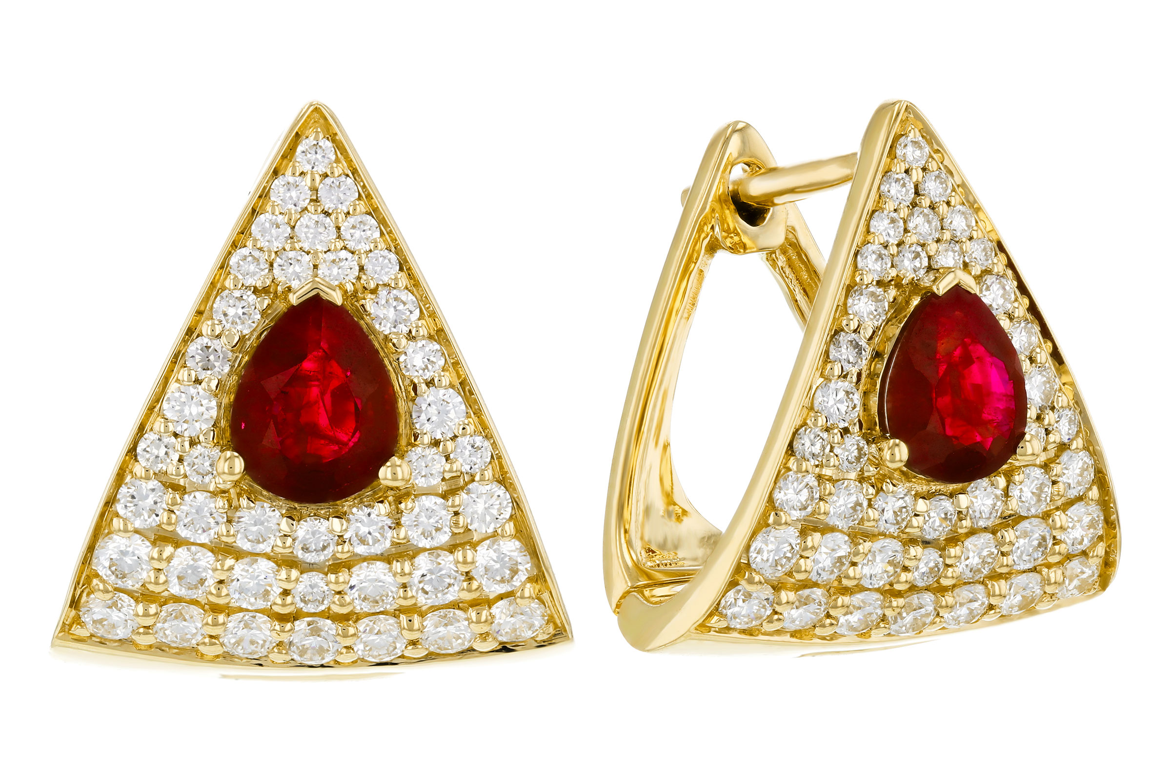 E321-65702: EARRINGS .63 TW RUBY 1.18 TGW (5x4MM RU)