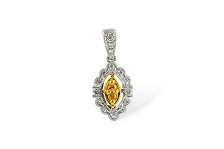 F232-61093: PENDANT .07 YELLOW SAPP .22 TGW