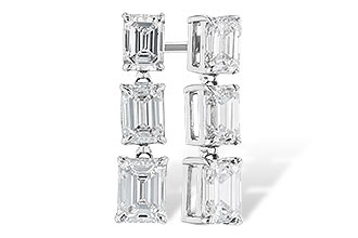 F319-82984: EARRINGS 1.12 TW EMERALD CUTS