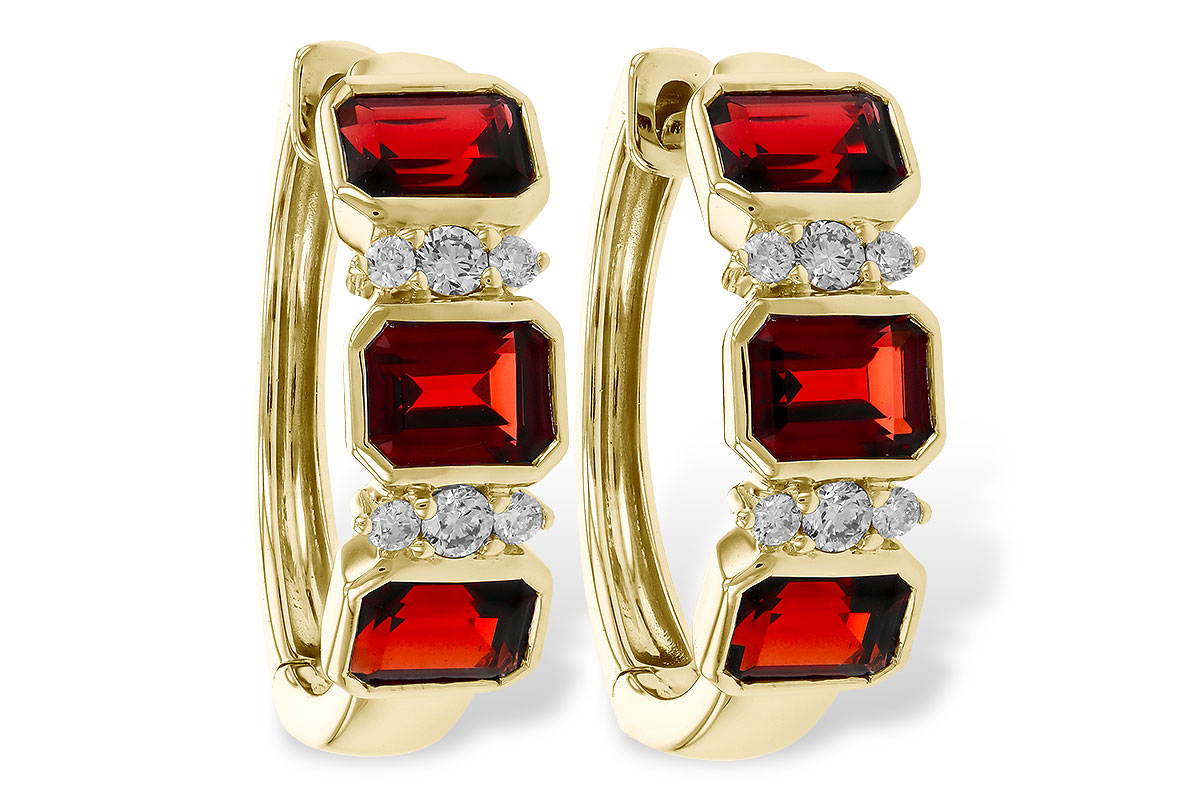 F320-74784: EARRING 1.50 TW GARNET 1.61 TGW