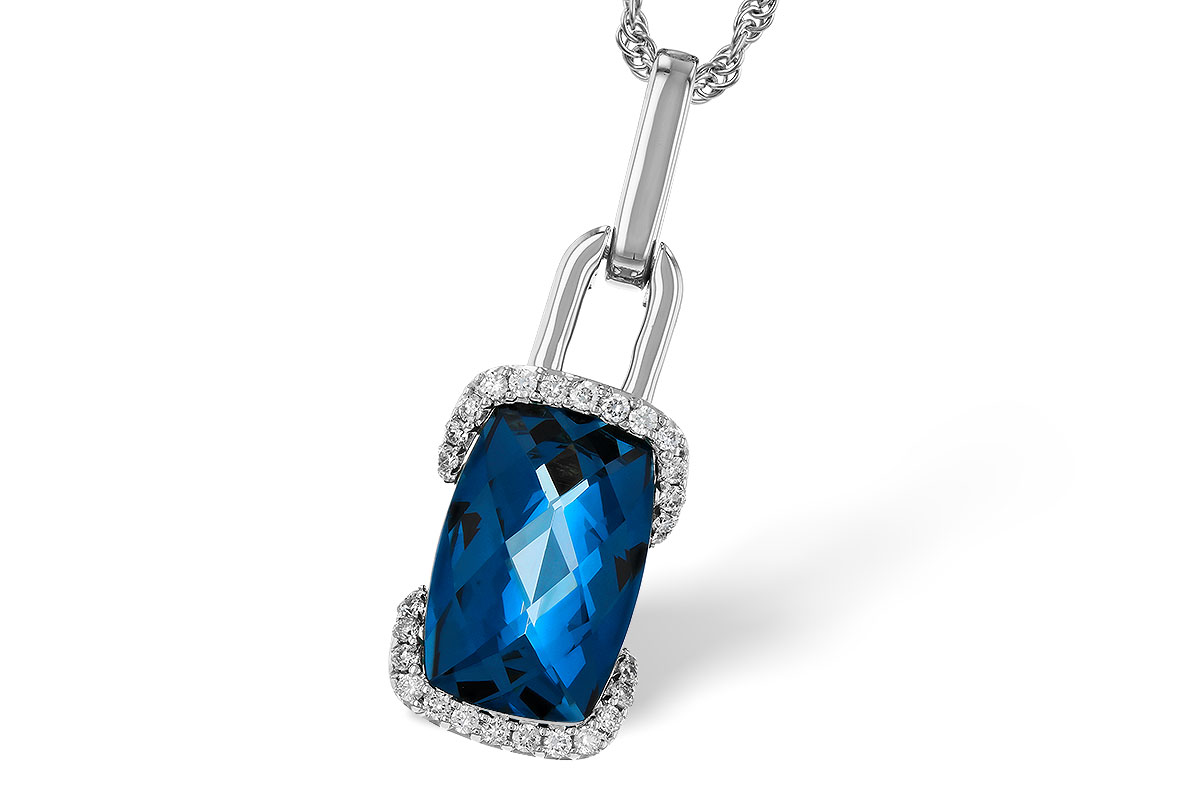 F320-81120: NECK 3.75 LONDON BLUE TOPAZ 3.90 TGW (12x8MM LBT)