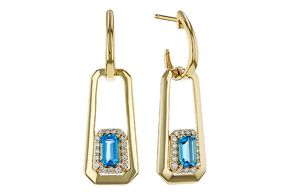 F320-81147: EARRING .66 TW BLUE TOPAZ .80 TGW (5x3MM BT)