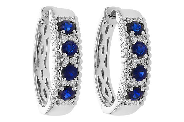 F320-81156: EARRINGS .56 TW SAPP .68 TGW