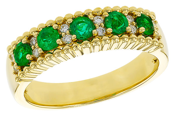 F320-81165: LDS WED RG .48 TW EMERALD .60 TGW