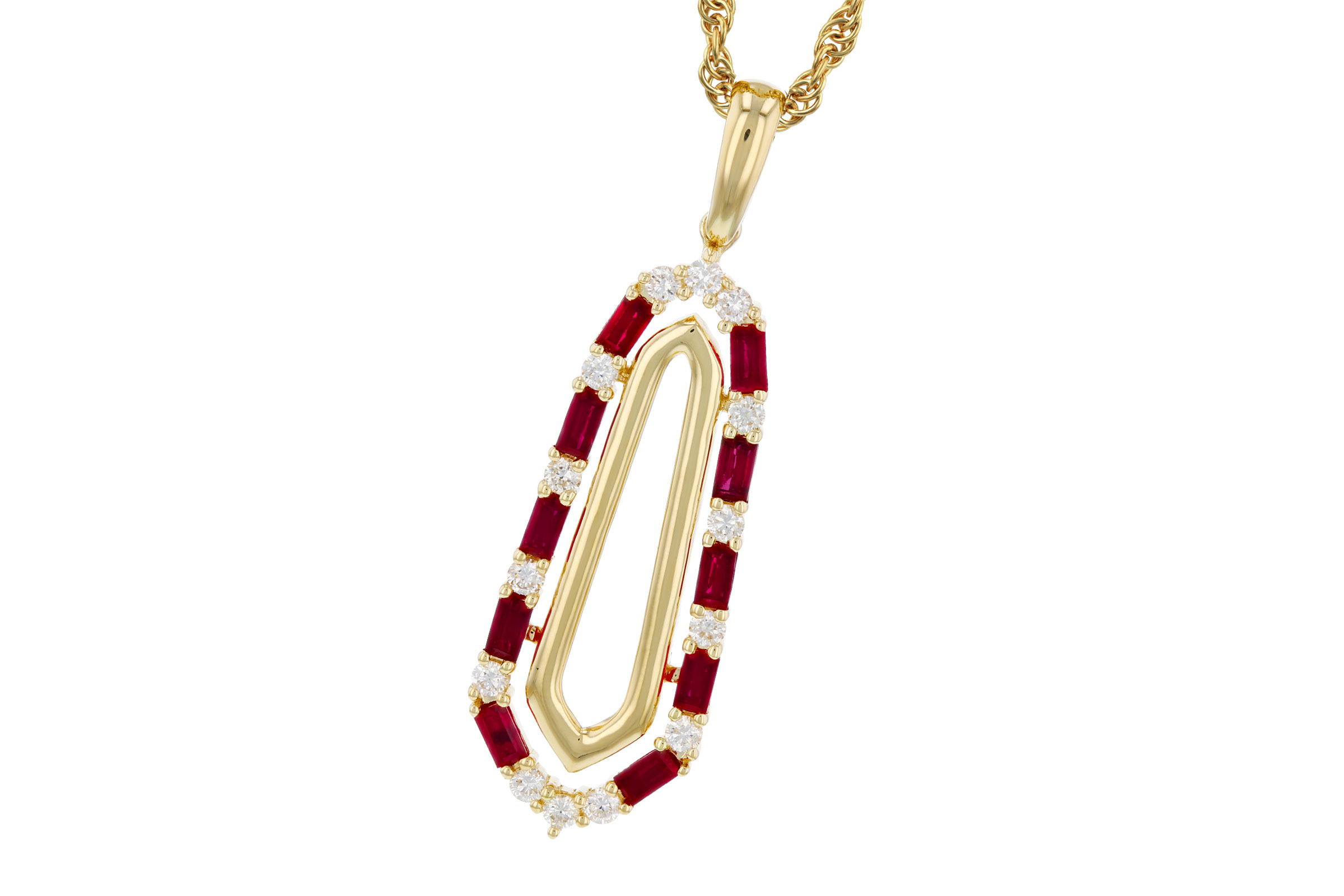 F321-66584: NECKLACE .72 TW RUBY .92 TGW