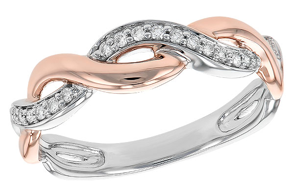G231-66556: LDS DIA WED RG .10 TW (ROSE & WG)