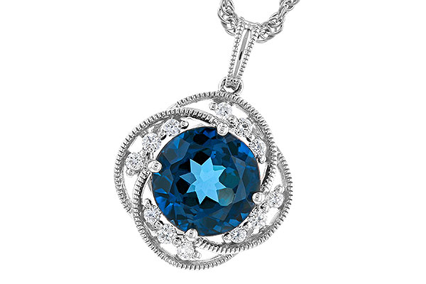 G319-84793: NECK 2.90 LONDON BLUE TOPAZ 3.05 TGW (9MM LBT)