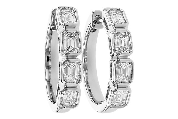 G319-87456: EARRINGS 1.10 TW EMERALD CUTS
