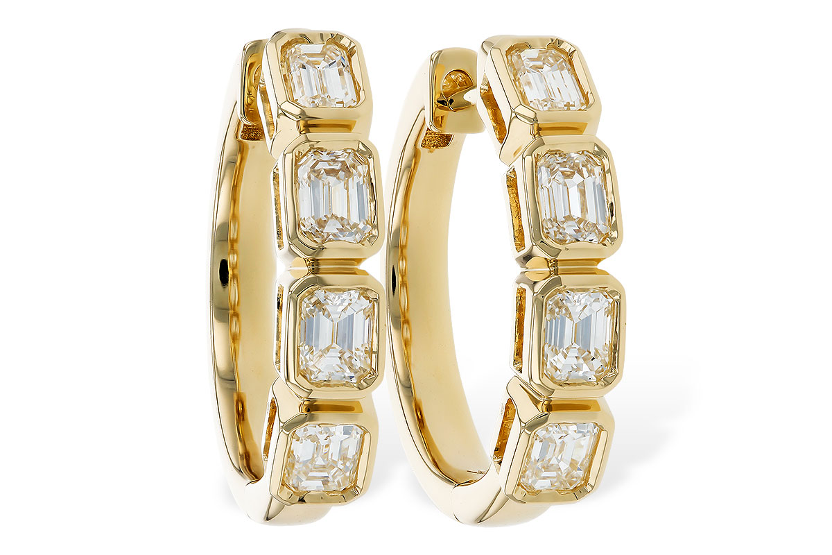G319-87456: EARRINGS 1.10 TW EMERALD CUTS