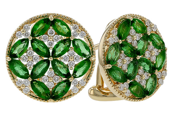 G320-75647: EARRINGS 1.66 TW EMERALD 1.96 TGW
