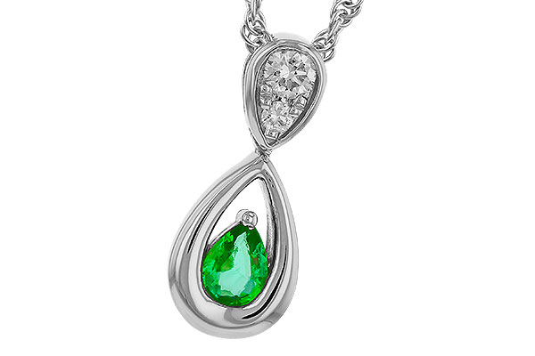 G320-76593: NECKLACE .10 EMERALD .16 TGW (4x3 EMER)
