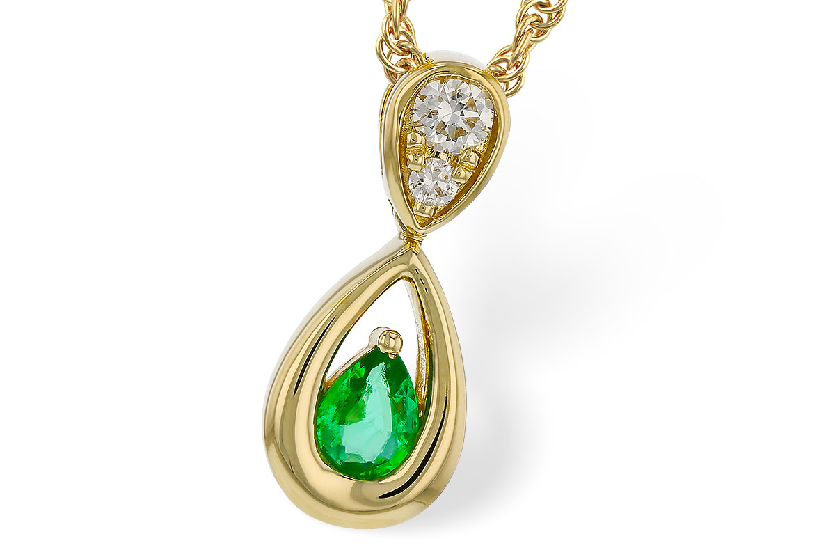G320-76593: NECKLACE .10 EMERALD .16 TGW (4x3 EMER)