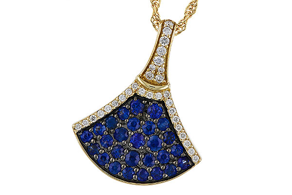 G320-76629: NECKLACE .71 TW SAPPHIRE .85 TGW
