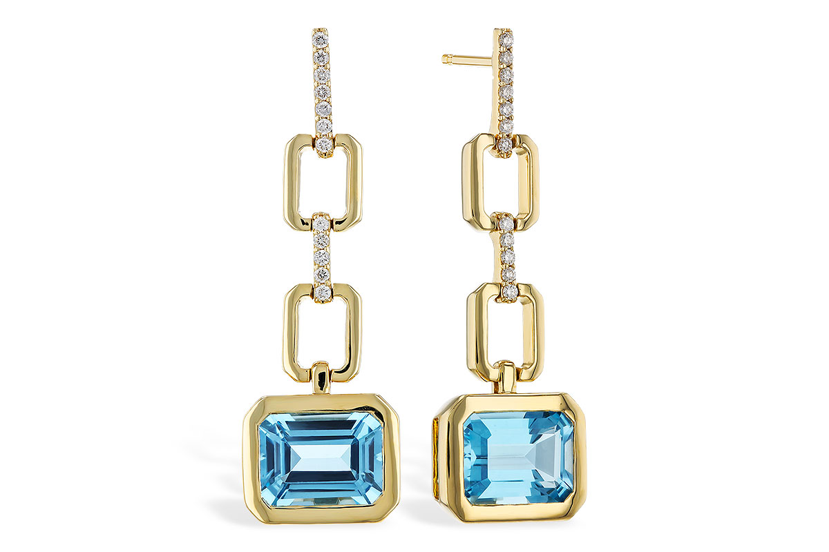 G320-77465: EARRINGS 3.20 BLUE TOPAZ 3.32 TGW (8x6MM BT)