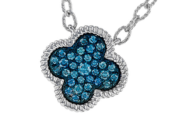 G320-77520: NECKLACE .33 TW BLUE DIAMONDS