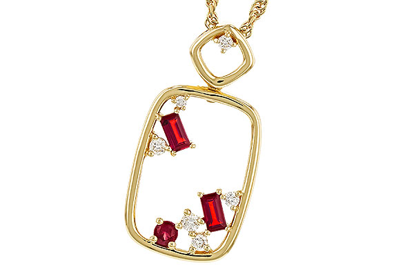 G320-78402: NECKLACE .33 TW RUBY .44 TGW