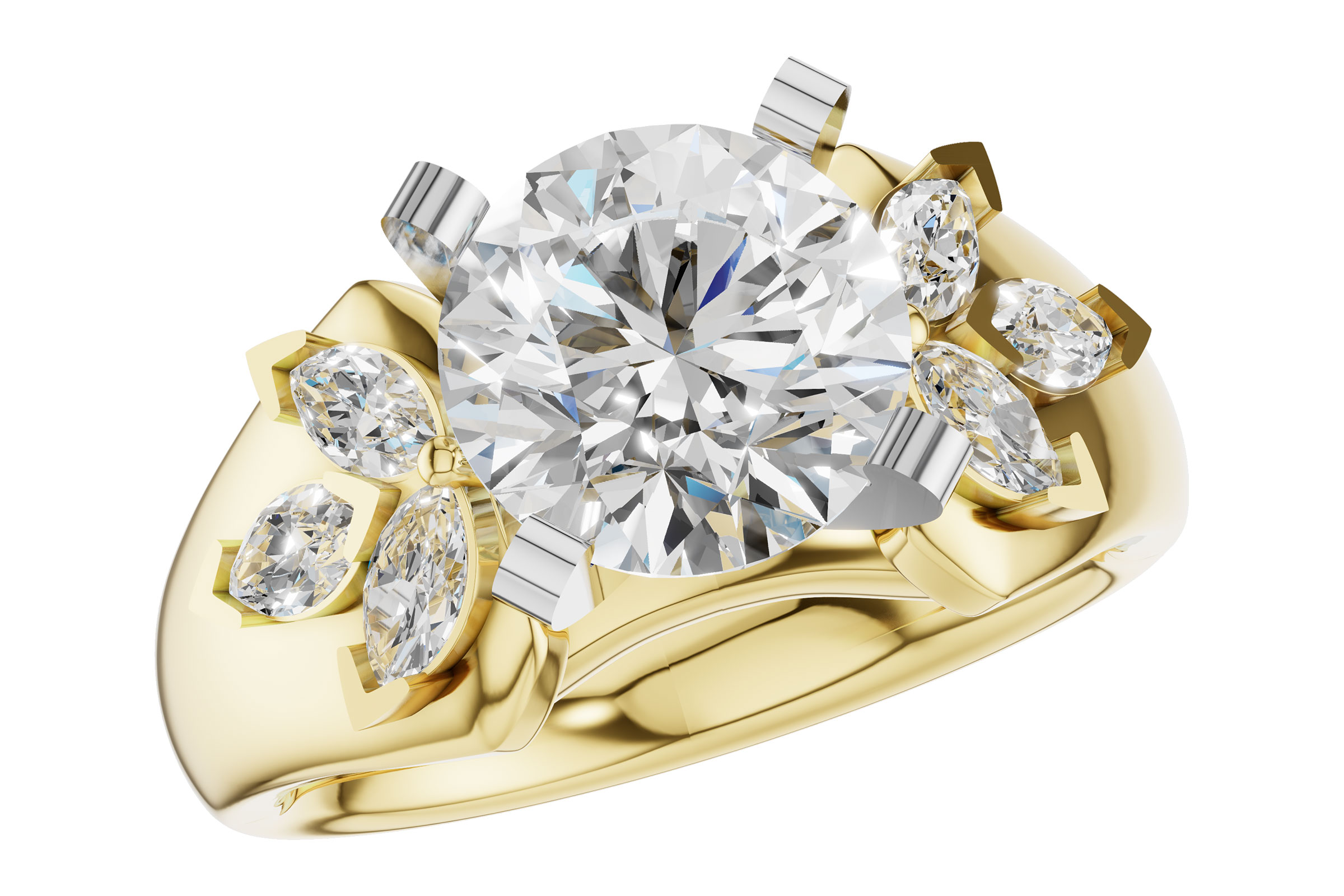 G321-64747: LDS SEMI DIA RG .38 TW MARQUISE DIAS