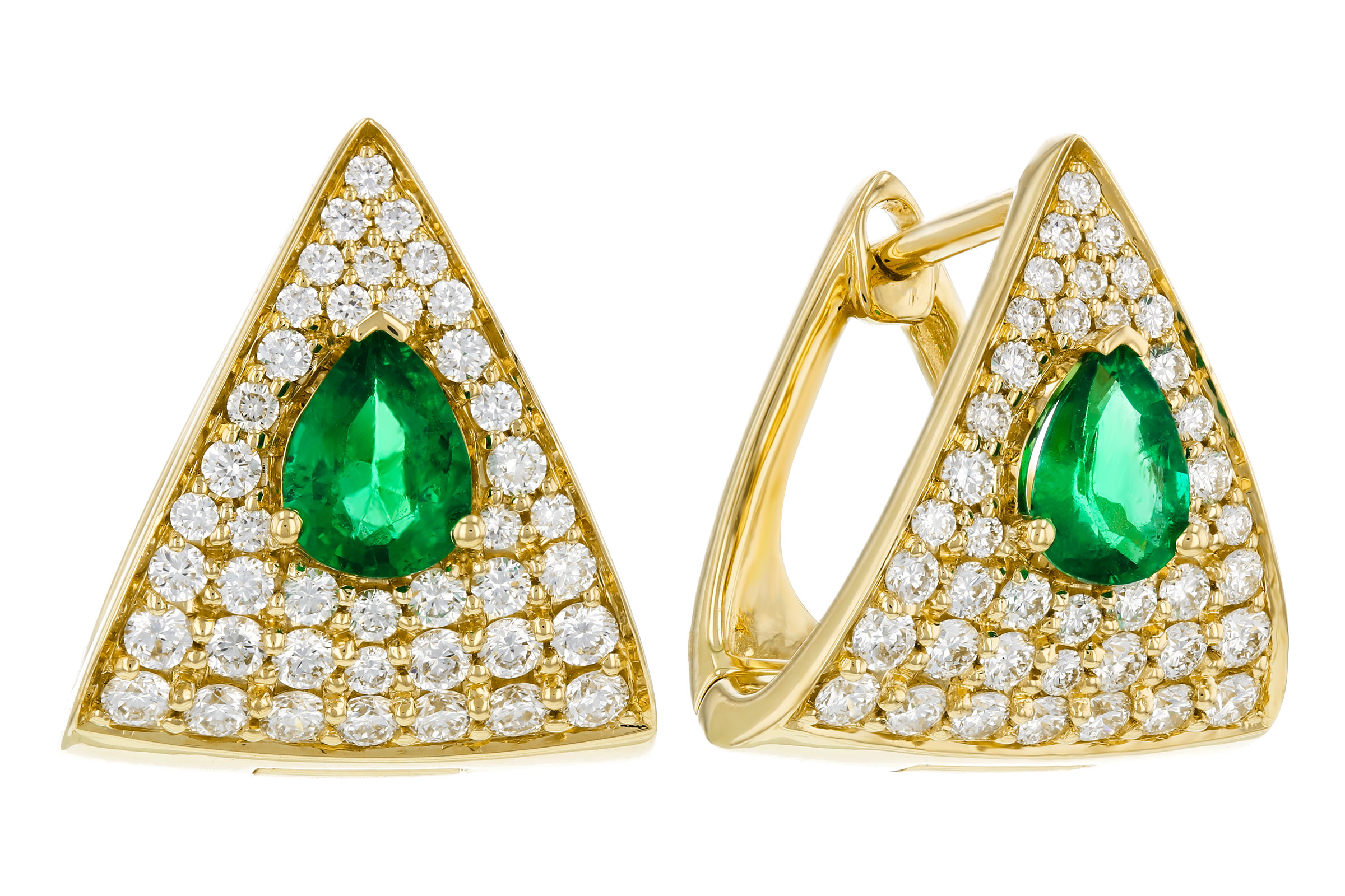 G321-65720: EARRINGS .45 TW EMERALD 1.00 TGW (5x4MM EM)