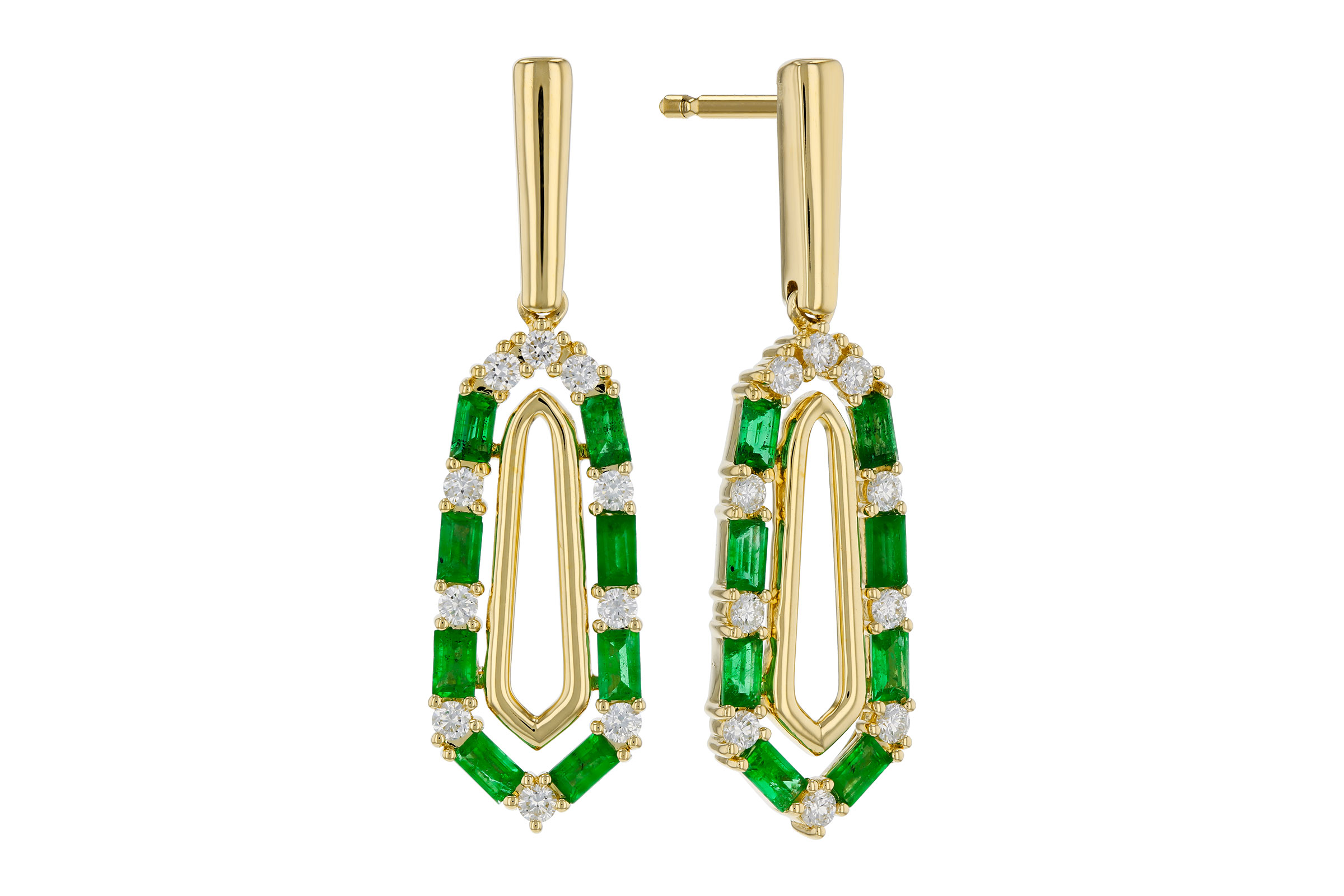 G321-66593: EARR .74 TW EMERALD 1.02 TGW